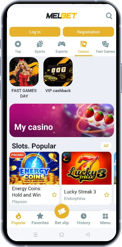 In the Casino section of the Melbet app, users from Pakistan can choose any game of their choice